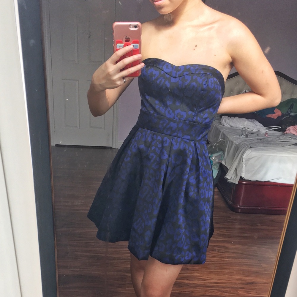 Strapless Satin Semi-Formal Dress